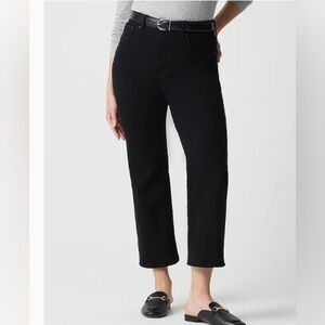 J.Crew Curvy Wide Leg Crop Jeans 30T Black High Rise Minimalist NWT